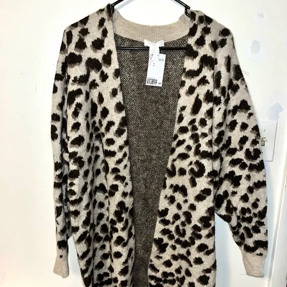 leopard print cardigan h&m